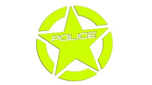 Naklejka GWIAZDA - POLICE - USA - kolory neonowe