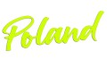 Naklejka na auto napis Poland kaligrafia - polski symbol na szybę - neon