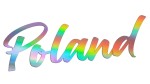 Naklejka POLAND - NAPIS - holograficzna