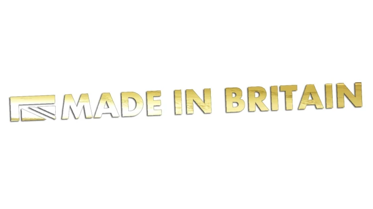 Naklejka MADE IN BRITAIN - pasuje do Land Rover Jaguar Mini Triumph - złoty chrom
