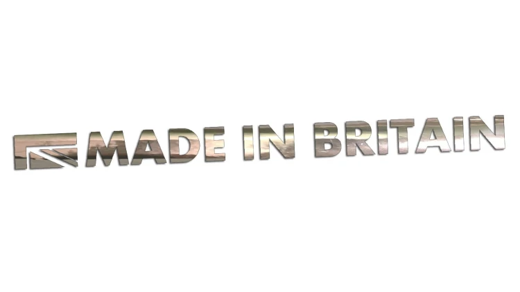 Naklejka MADE IN BRITAIN - pasuje do Land Rover Jaguar Mini Triumph - chrom