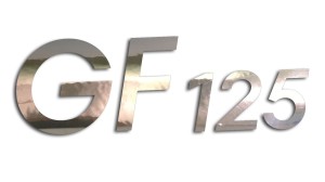 Naklejka GF125 - GF 125 - kolory - chrom