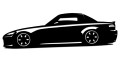 Naklejka na auto Honda S2000 sylwetka roadster - motyw JDM - czarna
