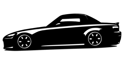 Naklejka na auto Honda S2000 sylwetka roadster - motyw JDM - czarna