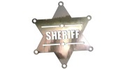Naklejka na auto gwiazda szeryfa napis SHERIFF - styl amerykański western - chrom