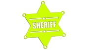 Naklejka na auto gwiazda szeryfa napis SHERIFF - styl amerykański western - neonowa