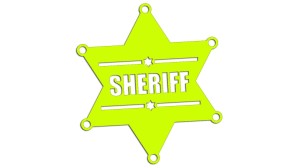 Naklejka GWIAZDA SZERYFA - SHERIFF - kolory neonowe