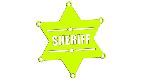 Naklejka na auto gwiazda szeryfa napis SHERIFF - styl amerykański western - neonowa