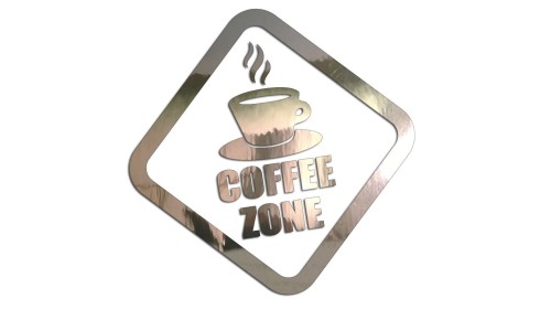 Naklejka dekoracyjna Coffee Zone - motyw kawy do kuchni i biura - chrom