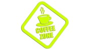 Naklejka dekoracyjna Coffee Zone - motyw kawy do kuchni i biura - neonowa