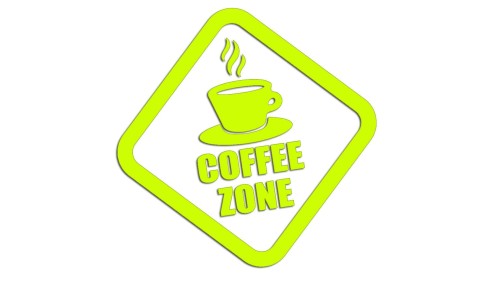 Naklejka dekoracyjna Coffee Zone - motyw kawy do kuchni i biura - neonowa