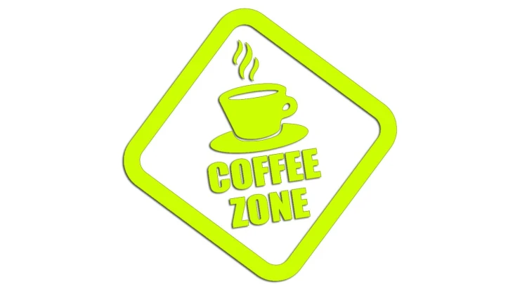 Naklejka dekoracyjna Coffee Zone - motyw kawy do kuchni i biura - neonowa