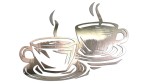 Naklejka FILIŻANKI - KAWA - HERBATA - kolory - chrom