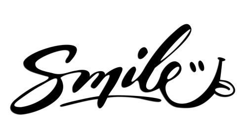 Naklejka Smile kaligrafia - pozytywny napis czarna