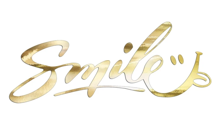 Naklejka Smile kaligrafia - pozytywny napis złoty chrom