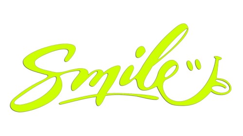 Naklejka Smile kaligrafia - pozytywny napis neonowa