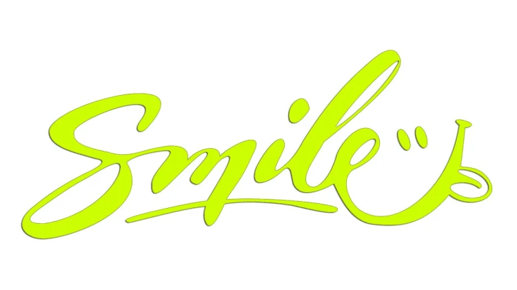 Naklejka Smile kaligrafia - pozytywny napis neonowa