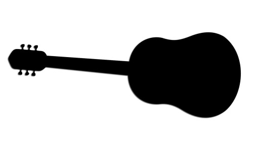 Naklejka gitara akustyczna - minimalistyczny instrument - czarna