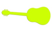 Naklejka gitara akustyczna - minimalistyczny instrument żółty neon