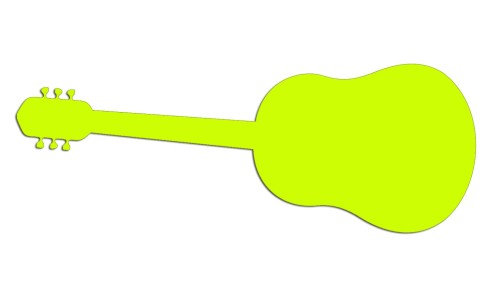 Naklejka gitara akustyczna - minimalistyczny instrument żółty neon