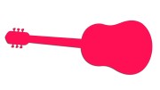 Naklejka gitara akustyczna - minimalistyczny instrument różowy neon