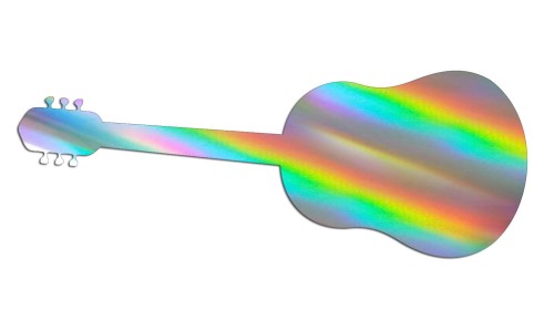 Naklejka gitara akustyczna - minimalistyczny instrument holograficzna