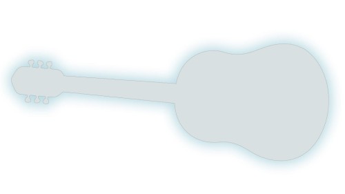 Naklejka gitara akustyczna - minimalistyczny instrument odblaskowa