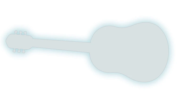 Naklejka gitara akustyczna - minimalistyczny instrument odblaskowa