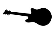 Naklejka gitara elektryczna - styl rockowy czarna