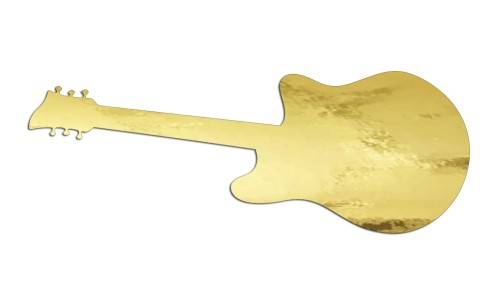 Naklejka gitara elektryczna - styl rockowy złoty chrom