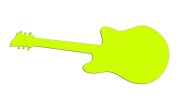Naklejka gitara elektryczna - styl rockowy żółty neon