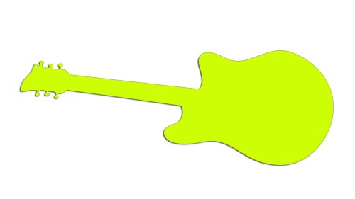 Naklejka gitara elektryczna - styl rockowy żółty neon