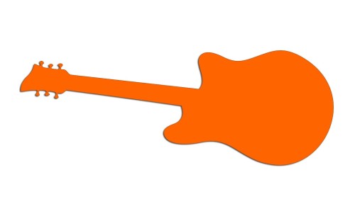 Naklejka gitara elektryczna - styl rockowy pomarańczowy neon