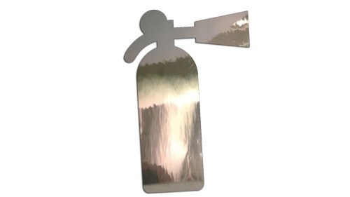 Naklejka na auto gaśnica symbol - oznaczenie BHP do samochodu warsztatu chrom