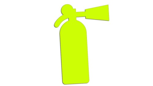 Naklejka na auto gaśnica symbol - oznaczenie BHP do samochodu warsztatu żółty neon