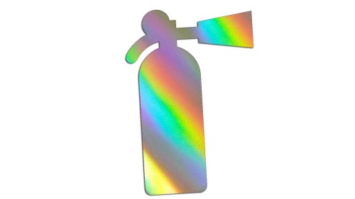 Naklejka na auto gaśnica symbol - oznaczenie BHP do samochodu warsztatu holograficzna