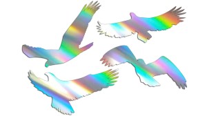 Naklejki PTAKI 4 SZTUKI - holograficzna