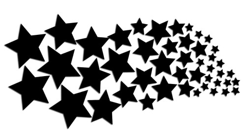 Zestaw naklejek Gwiazdki - mix rozmiarów - czarne