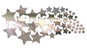 Naklejki GWIAZDKI GWIAZDY 45 SZTUK różne rozmiary - kolory - chrom