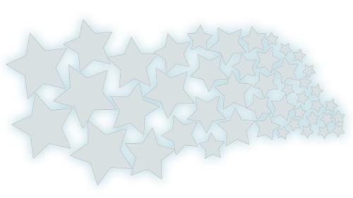 Zestaw naklejek Gwiazdki - mix rozmiarów - odblaskowe