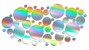 Naklejki KÓŁKA KROPKI GROCHY 50 SZTUK różne rozmiary - holograficzna