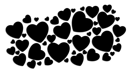 Naklejki serduszka zestaw mix rozmiarów - serca na auto i ściany - czarne