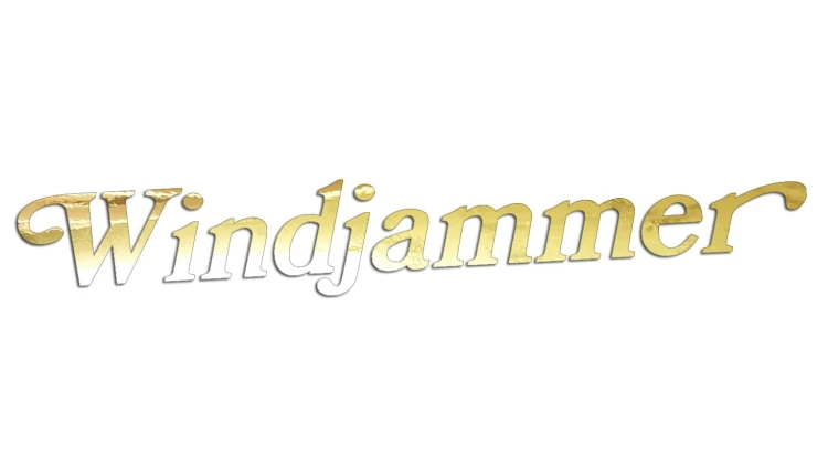 naklejka napis windjammer złoty chrom
