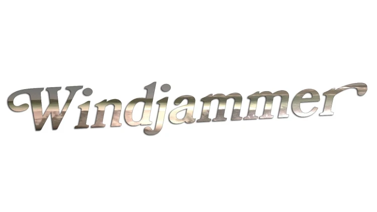 naklejka napis windjammer chrom