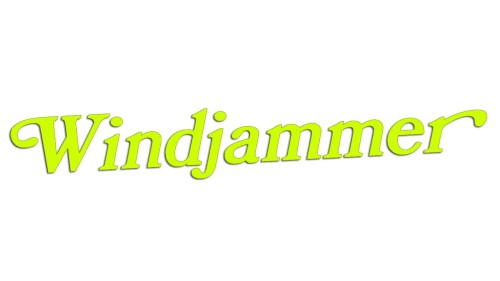 naklejka napis windjammer żółty neon