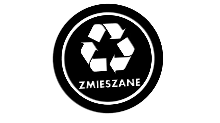 Naklejka ZMIESZANE - segregacja odpadów czarna