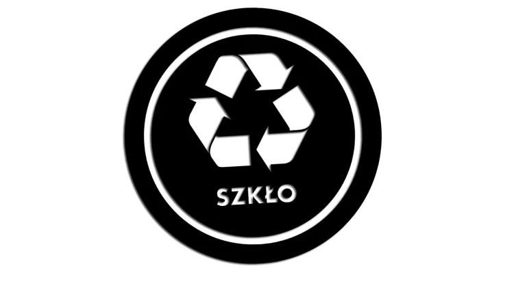 Naklejka szkło - segregacja odpadów czarna