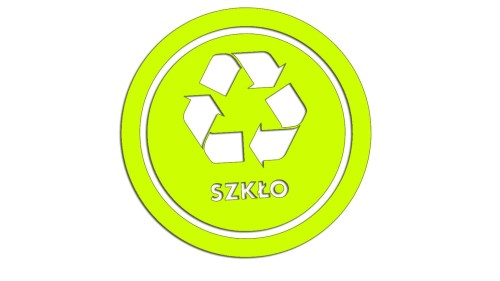 Naklejka szkło - segregacja odpadów żółty neon
