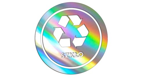 Naklejka szkło - segregacja odpadów holograficzna