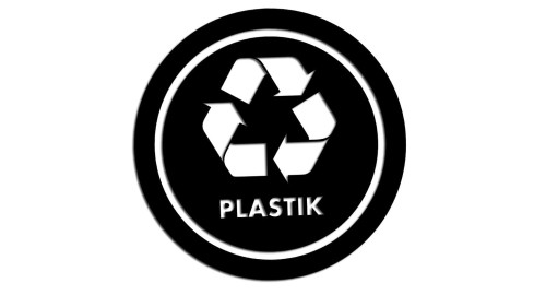 Naklejka PLASTIK METAL - segregacja odpadów czarna